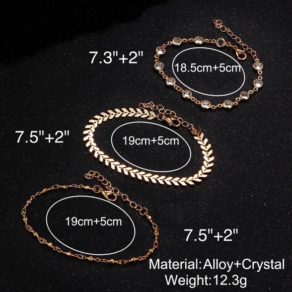 3 Piece Anklet Set - Picture 6 of 6